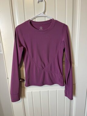 Move Theology Long Sleeve Crewneck Top in Mauve